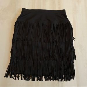 Chico’s Black Fringe Straight Skirt Size 4 Chico 0
